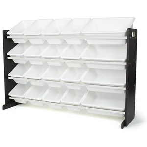 image:imageHumble Crew Toy Storage Organizer with 20 Removable Storage Bins for Kids Playroom 4Tier Toddler Toy Organization WhiteWhiteWhiteEspresso