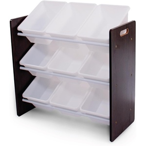 image:imageHumble Crew Toy Storage Organizer with 9 Removable Storage Bins for Kids Playroom 3Tier Toddler Toy Organization and Storage WhiteWhiteEspressoWhite