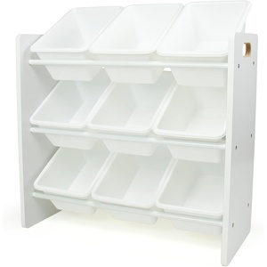 image:imageHumble Crew Toy Storage Organizer with 9 Removable Storage Bins for Kids Playroom 3Tier Toddler Toy Organization and Storage WhiteWhiteWhite