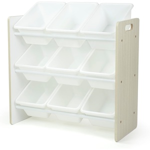 image:imageHumble Crew Toy Storage Organizer with 9 Removable Storage Bins for Kids Playroom 3Tier Toddler Toy Organization and Storage WhiteWhiteWhiteWhite