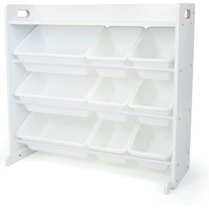 image:imageHumble Crew Toy Storage Organizer with 9 Removable Storage Bins for Kids Playroom 3Tier with Top Shelf Toddler Toy Organization WhiteWhiteWhite