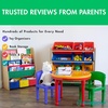 image:imageHumble Crew 4Tier Kids Bookshelf and 3 Bins Toy Storage Natural and Primary  Book Shelf for Kids Rooms with Four Deep Pockets  Toddler Sling Book Rack with Deep Sleeves Nursery Bookcase Organizer