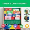 image:imageHumble Crew 4Tier Kids Bookshelf and 3 Bins Toy Storage Natural and Primary  Book Shelf for Kids Rooms with Four Deep Pockets  Toddler Sling Book Rack with Deep Sleeves Nursery Bookcase Organizer