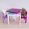 image:imageHumble Crew Kids Activity Table and 2 Chairs Set PinkPurpleWhite  2in1 Toddler Play Table Building Blocks Compatible  Premium Childrens Table and Chair Set for Arts Crafts Reading and MorePinkPurpleWhite