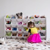 image:imageHumble Crew Mega Toy Organizer with 28 Storage Bins  ExtraLarge Kids Storage Rack with White Wood Frame 4Tier Organizer for Playrooms Bedrooms amp Classrooms