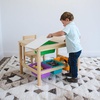 image:imageHumble Crew Toddler Wooden Table and Chair Set with 4 Storage Bins Arts amp Crafts Activity Set for Kids Ages 36 Natural Wood with Orange Green amp Purple Bins