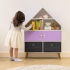 image:imageHumble Crew Violet Dollhouse Storage Organizer and Bookcase for Kids PurpleWhite 2 Fabric Bins 3 Shelves amp 2 Cabinets Toy and Book Organizer for Playroom or Bedroom