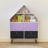 image:imageHumble Crew Violet Dollhouse Storage Organizer and Bookcase for Kids PurpleWhite 2 Fabric Bins 3 Shelves amp 2 Cabinets Toy and Book Organizer for Playroom or Bedroom