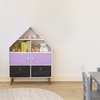 image:imageHumble Crew Violet Dollhouse Storage Organizer and Bookcase for Kids PurpleWhite 2 Fabric Bins 3 Shelves amp 2 Cabinets Toy and Book Organizer for Playroom or Bedroom