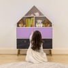 image:imageHumble Crew Violet Dollhouse Storage Organizer and Bookcase for Kids PurpleWhite 2 Fabric Bins 3 Shelves amp 2 Cabinets Toy and Book Organizer for Playroom or Bedroom