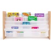 image:imageHumble Crew 4Tier Kids Bookshelf and 3 Bins Toy Storage Espresso and White  Book Shelf for Kids Rooms with Four Deep Pockets  Toddler Sling Book Rack with Deep Sleeves Nursery Bookcase Organizer