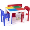 image:imageHumble Crew Kids Activity Table and 2 Chairs Set PinkPurpleWhite  2in1 Toddler Play Table Building Blocks Compatible  Premium Childrens Table and Chair Set for Arts Crafts Reading and MoreWhiteBlueRed