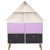 image:imageHumble Crew Violet Dollhouse Storage Organizer and Bookcase for Kids PurpleWhite 2 Fabric Bins 3 Shelves amp 2 Cabinets Toy and Book Organizer for Playroom or Bedroom