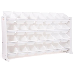 image:imageHumble Crew Mega Toy Organizer with 28 Storage Bins  ExtraLarge Kids Storage Rack with White Wood Frame 4Tier Organizer for Playrooms Bedrooms amp Classrooms