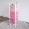 image:imageHumble Crew 8 Drawer Rolling Storage Cart with Wheels Slim Plastic Organizer Trolley for Crafts Office School Makeup amp More Metal Frame PinkPink