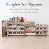 image:imageHumble Crew Toy Storage Organizer with Book Shelf and Top Shelf 9 Removable Storage Bins for Kids Playroom Toy Organization Solid Wood NaturalWhiteSet with Book Rack
