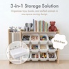 image:imageHumble Crew Toy Storage Organizer with Book Shelf and Top Shelf 9 Removable Storage Bins for Kids Playroom Toy Organization Solid Wood NaturalWhiteSet with Stuffed Animal Storage