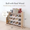 image:imageHumble Crew Toy Storage Organizer with Book Shelf and Top Shelf 9 Removable Storage Bins for Kids Playroom Toy Organization Solid Wood NaturalWhiteSet with Stuffed Animal Storage
