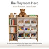 image:imageHumble Crew Toy Storage Organizer with Book Shelf and Top Shelf 9 Removable Storage Bins for Kids Playroom Toy Organization Solid Wood NaturalWhiteSet with Shelf
