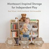 image:imageHumble Crew Toy Storage Organizer with Book Shelf and Top Shelf 9 Removable Storage Bins for Kids Playroom Toy Organization Solid Wood NaturalWhiteSet with Shelf