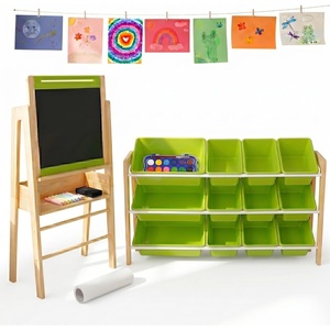 image:imageHumble Crew Kids Toy Storage Organizer with Bins Laundry Hamper amp Cleaning Set Playroom Organization System with Whiteboard amp AccessoriesGreen