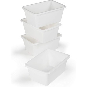 image:imageHumble Crew Plastic Storage Bins for Kids Small Removable Toy Organizer  BPAfree lightweight fits cubbies and bookshelves compatible with most toddler shelving for playroom bedroom or nurseryWhite