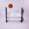 image:imageHumble Crew Jayden Sports Equipment Organizer with 2 Ball Racks and 4 Storage Bins  BlackWhite Rack for Home Gym Garage amp Kids Gear Holds Balls Bats Rackets amp More4 Bins  Sports Equipment