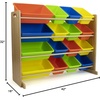 image:imageHumble Crew Supersized Toy Storage Organizer with 16 Removable Bins NaturalMixed Neon  Large Toy Storage for Toddlers Ideal for Kids Rooms Playrooms and Nurseries  Modern Toy Bins for KidsNaturalMixed Neon