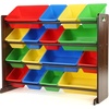 image:imageHumble Crew Supersized Toy Storage Organizer with 16 Removable Bins NaturalMixed Neon  Large Toy Storage for Toddlers Ideal for Kids Rooms Playrooms and Nurseries  Modern Toy Bins for KidsWalnutPrimary