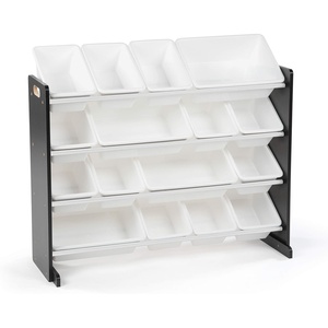 image:imageHumble Crew Supersized Toy Storage Organizer with 16 Removable Bins NaturalMixed Neon  Large Toy Storage for Toddlers Ideal for Kids Rooms Playrooms and Nurseries  Modern Toy Bins for KidsBlackWhite