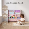 image:imageHumble Crew Kids Bookshelf Montessori Front Facing Toddler Bookcase 4 TierGreyPink