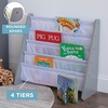 image:imageHumble Crew Kids Bookshelf Montessori Front Facing Toddler Bookcase 4 TierGreyWhite