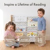 image:imageHumble Crew Kids Bookshelf Montessori Front Facing Toddler Bookcase 4 TierNaturalWhiteGreen