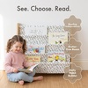 image:imageHumble Crew Kids Bookshelf Montessori Front Facing Toddler Bookcase 4 TierNaturalWhiteGreen