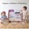 image:imageHumble Crew Kids Bookshelf Montessori Front Facing Toddler Bookcase 4 TierPinkWhite