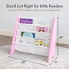 image:imageHumble Crew Kids Bookshelf Montessori Front Facing Toddler Bookcase 4 TierPinkWhite