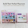 image:imageHumble Crew Kids Bookshelf Montessori Front Facing Toddler Bookcase 4 TierPinkWhite