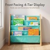 image:imageHumble Crew Kids Bookshelf Montessori Front Facing Toddler Bookcase 4 TierSeafoam GreenNatural