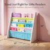 image:imageHumble Crew Kids Bookshelf Montessori Front Facing Toddler Bookcase 4 TierWhitePastels