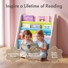 image:imageHumble Crew Kids Bookshelf Montessori Front Facing Toddler Bookcase 4 TierWhitePastels