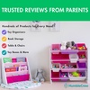 image:imageHumble Crew Kids Bookshelf Montessori Front Facing Toddler Bookcase 4 TierWhitePinkPurple
