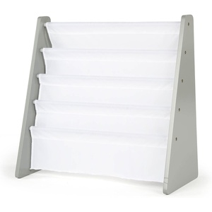 image:imageHumble Crew Kids Bookshelf Montessori Front Facing Toddler Bookcase 4 TierGreyWhite