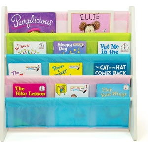 image:imageHumble Crew Kids Bookshelf Montessori Front Facing Toddler Bookcase 4 TierWhitePastels
